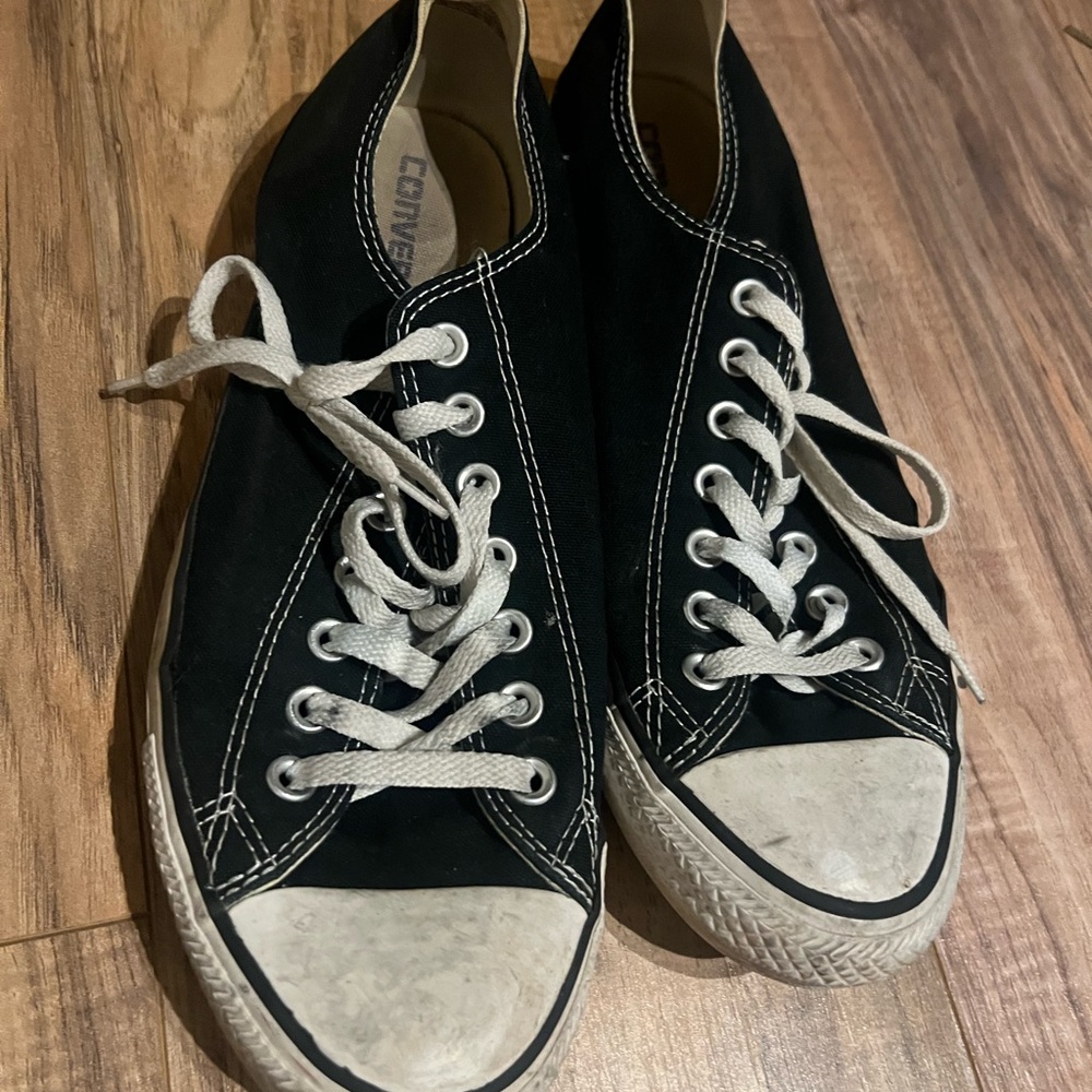 Black Converse Sneakers with White Laces
